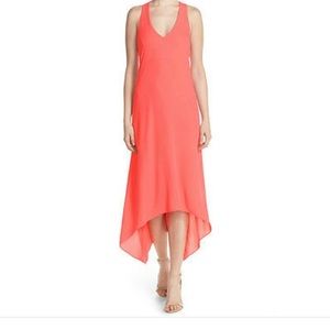 BCBG MAXAZRIA High/Low Maxi Dress, Small, coral